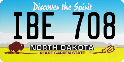 ND license plate IBE708