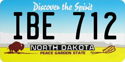 ND license plate IBE712