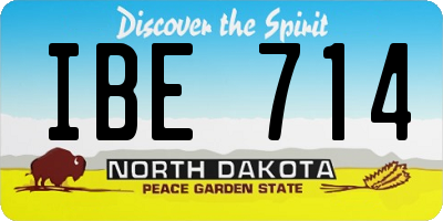 ND license plate IBE714