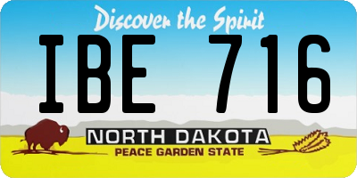 ND license plate IBE716