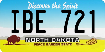 ND license plate IBE721