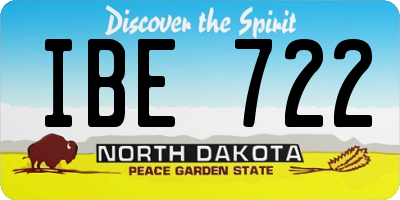 ND license plate IBE722