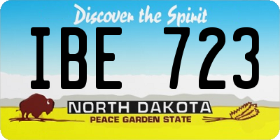 ND license plate IBE723