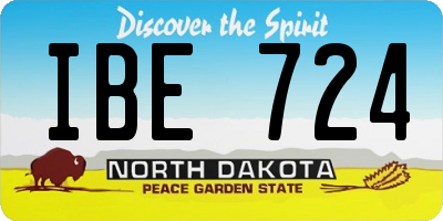 ND license plate IBE724