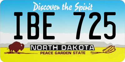 ND license plate IBE725