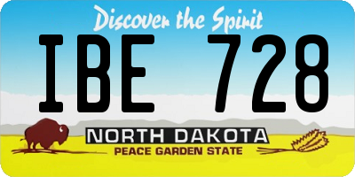 ND license plate IBE728