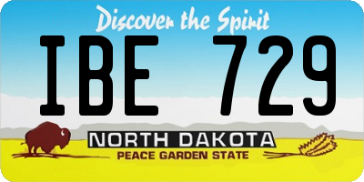 ND license plate IBE729