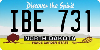 ND license plate IBE731