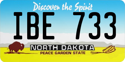 ND license plate IBE733