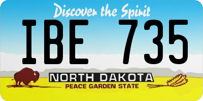ND license plate IBE735
