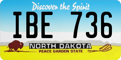 ND license plate IBE736