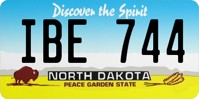 ND license plate IBE744