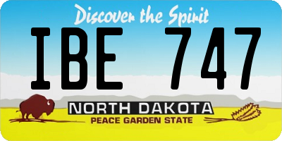 ND license plate IBE747