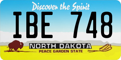 ND license plate IBE748