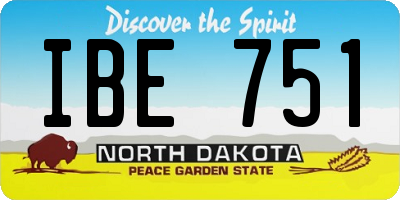 ND license plate IBE751