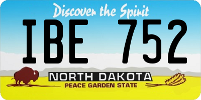 ND license plate IBE752