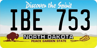 ND license plate IBE753