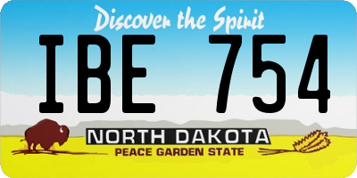 ND license plate IBE754