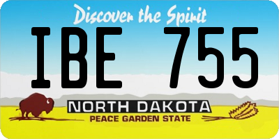 ND license plate IBE755