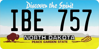 ND license plate IBE757