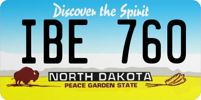 ND license plate IBE760