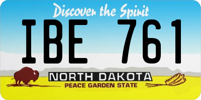 ND license plate IBE761