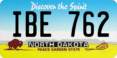 ND license plate IBE762