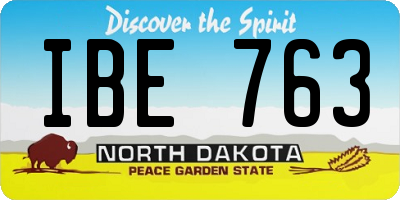 ND license plate IBE763