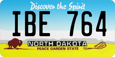 ND license plate IBE764
