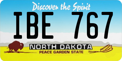 ND license plate IBE767