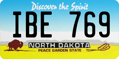 ND license plate IBE769