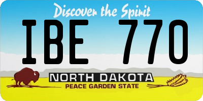 ND license plate IBE770