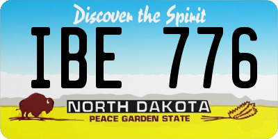 ND license plate IBE776