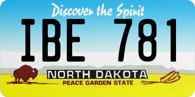ND license plate IBE781