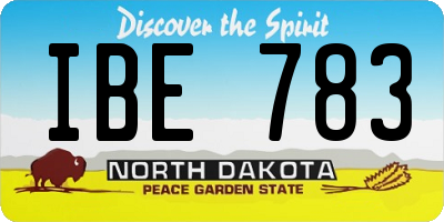 ND license plate IBE783
