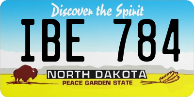 ND license plate IBE784