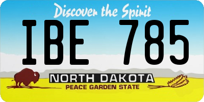 ND license plate IBE785