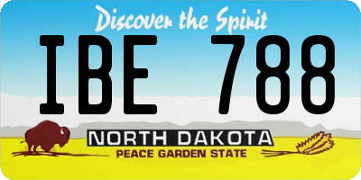 ND license plate IBE788