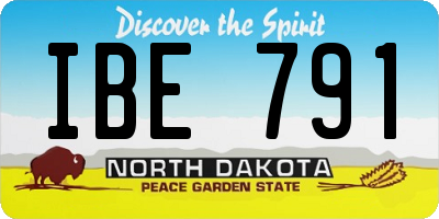 ND license plate IBE791