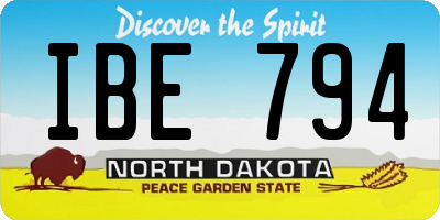 ND license plate IBE794
