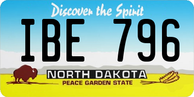ND license plate IBE796