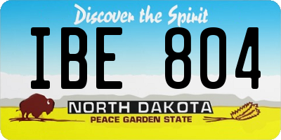 ND license plate IBE804