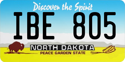 ND license plate IBE805