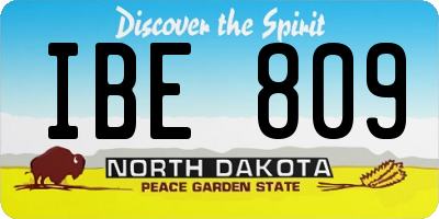 ND license plate IBE809