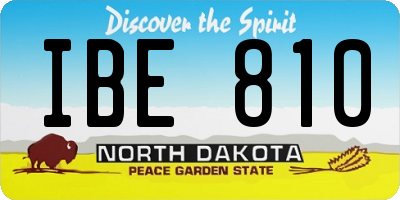 ND license plate IBE810