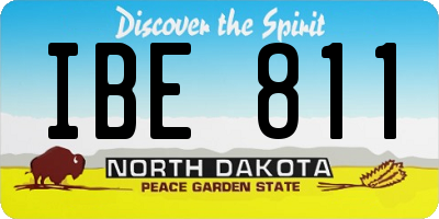 ND license plate IBE811