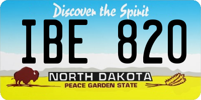 ND license plate IBE820