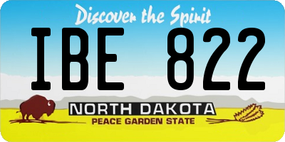 ND license plate IBE822