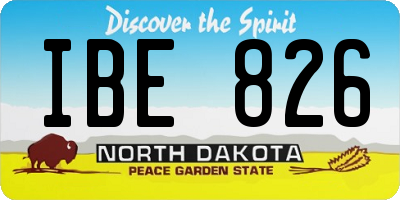 ND license plate IBE826