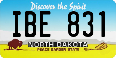 ND license plate IBE831